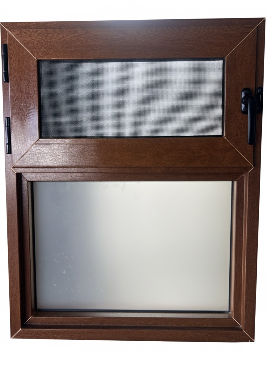 Louvers With Mesh+ Fix 97 Series Bathroom Window (Lemineted Profile)